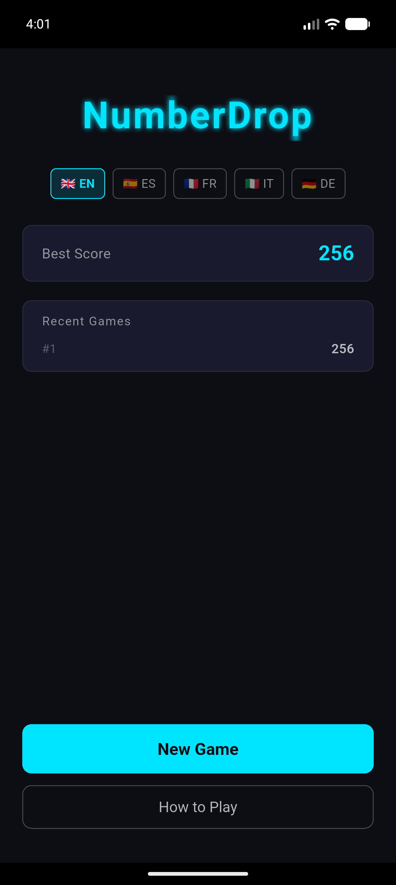 Home screen